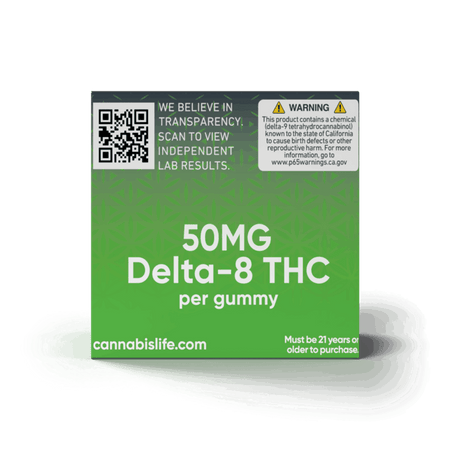 Cannabis Life GREEN APPLE DELTA-8 GUMMIES – (30CT) 1500MG Best Sales Price - Gummies