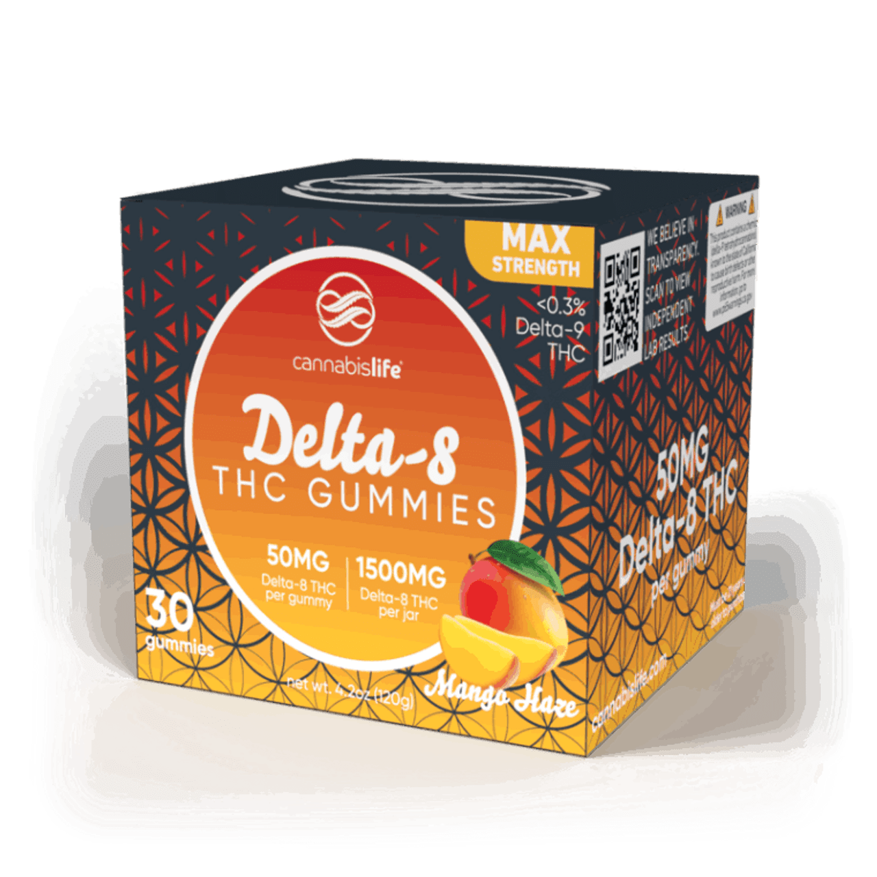 Cannabis Life MANGO HAZE DELTA-8 GUMMIES – (30CT) 1500MG Best Sales Price - Gummies