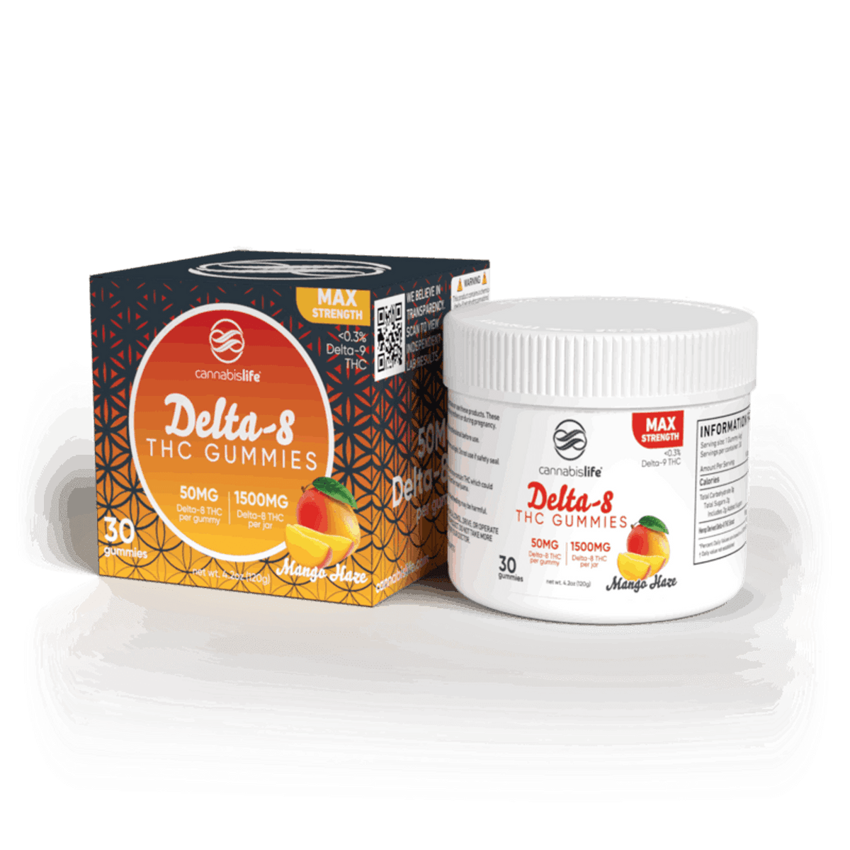 Cannabis Life MANGO HAZE DELTA-8 GUMMIES – (30CT) 1500MG Best Sales Price - Gummies