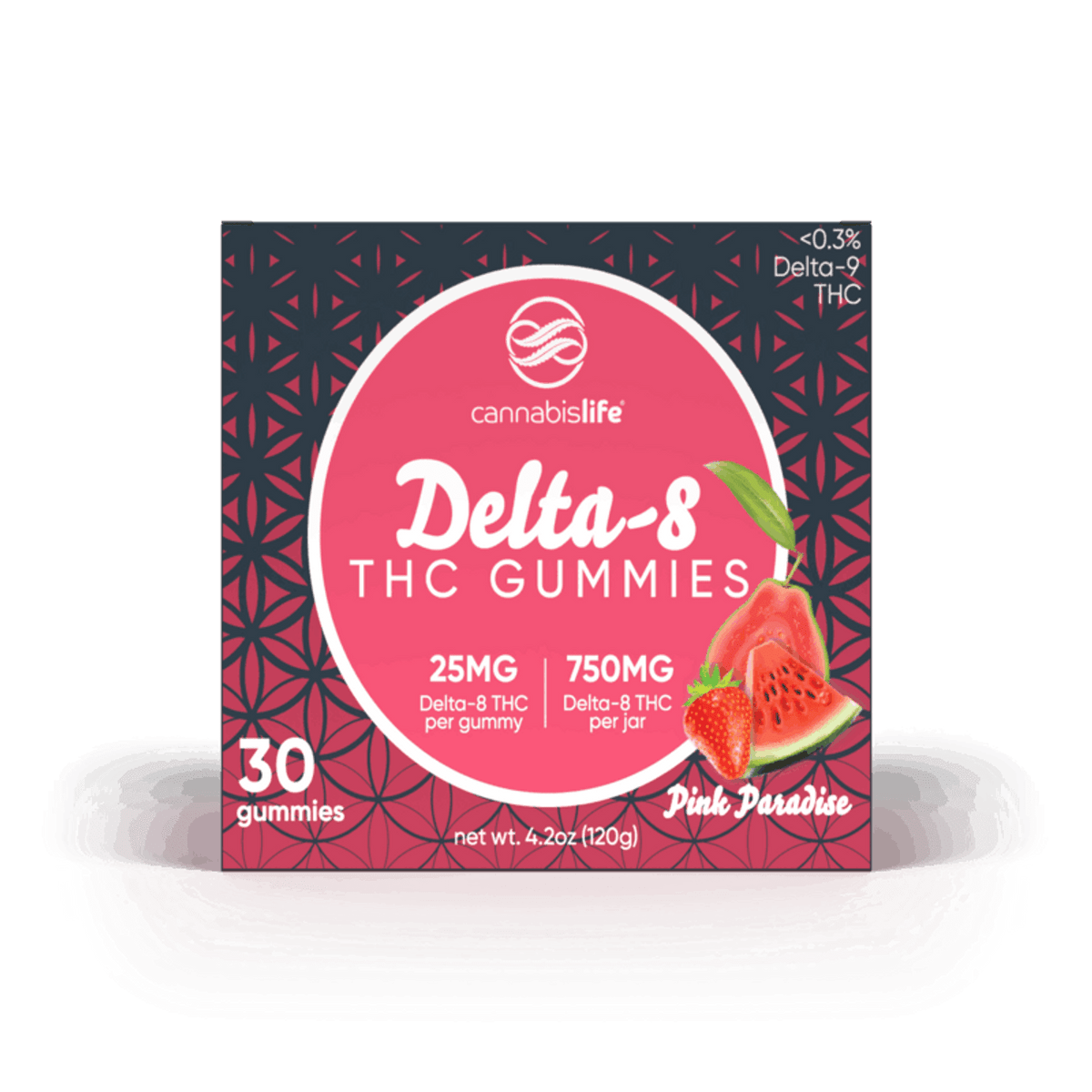 Cannabis Life PINK PARADISE DELTA-8 GUMMIES - (30CT) 750MG Best Sales Price - Gummies