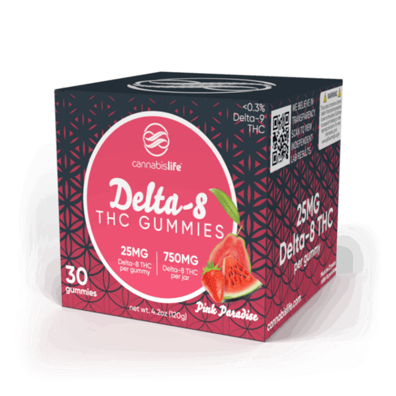 Cannabis Life PINK PARADISE DELTA-8 GUMMIES - (30CT) 750MG Best Sales Price - Gummies