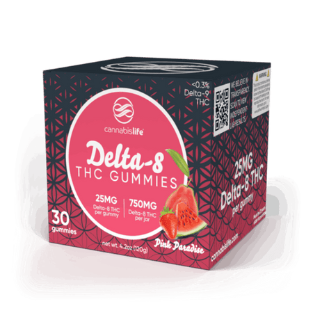 Cannabis Life PINK PARADISE DELTA-8 GUMMIES - (30CT) 750MG Best Sales Price - Gummies