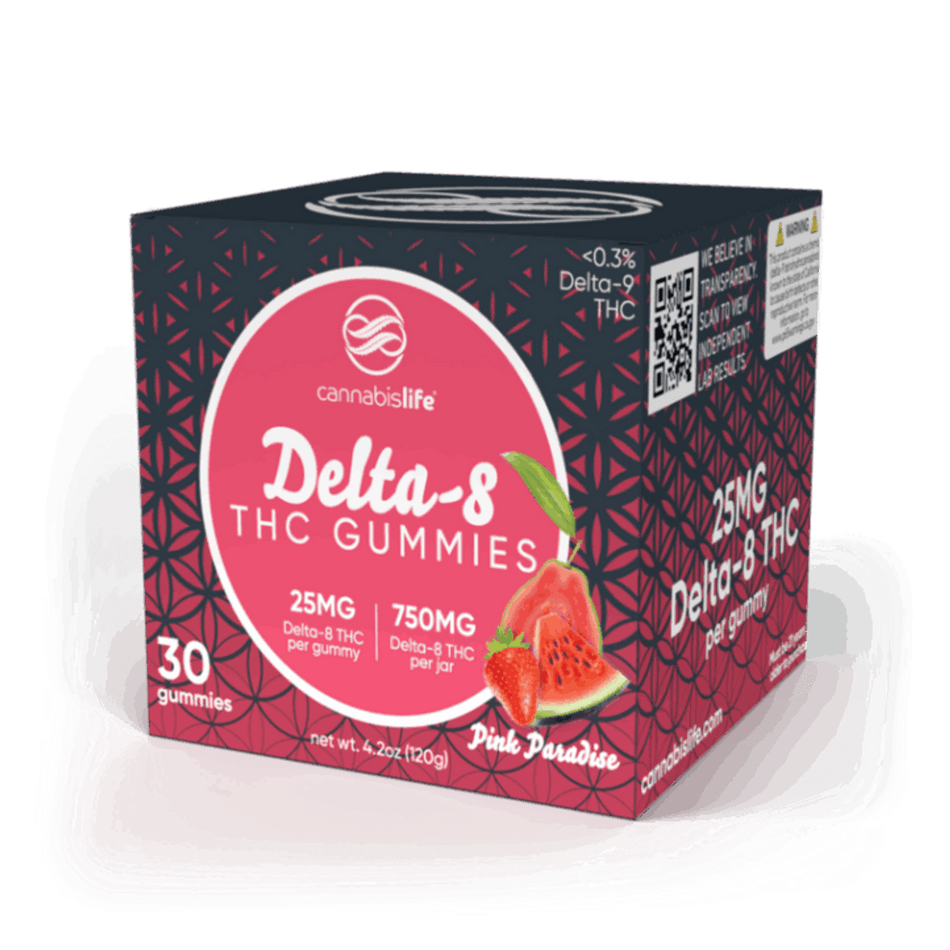 Cannabis Life PINK PARADISE DELTA-8 GUMMIES - (30CT) 750MG Best Sales Price - Gummies