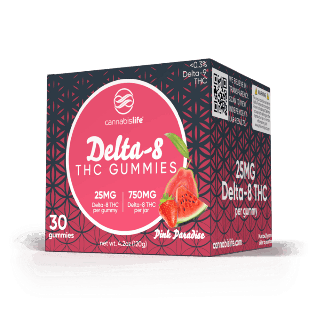 Cannabis Life PINK PARADISE DELTA-8 GUMMIES - (30CT) 750MG Best Sales Price - Gummies