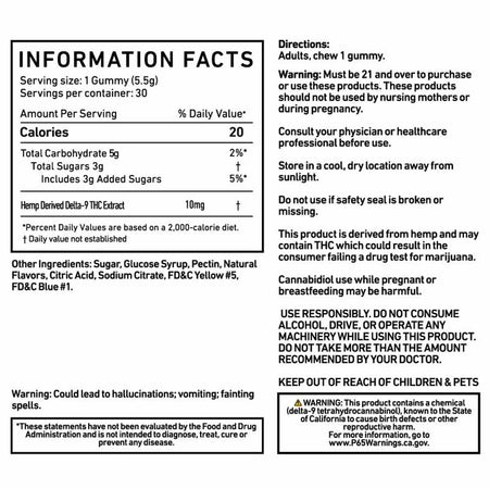 Cannabis Life LEMON LIME DELTA-9 GUMMIES - (30CT) 300MG Best Sales Price - Gummies