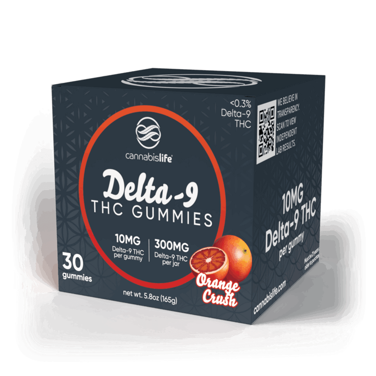 Cannabis Life ORANGE CRUSH DELTA-9 GUMMIES - (30CT) 300MG Best Sales Price - Gummies