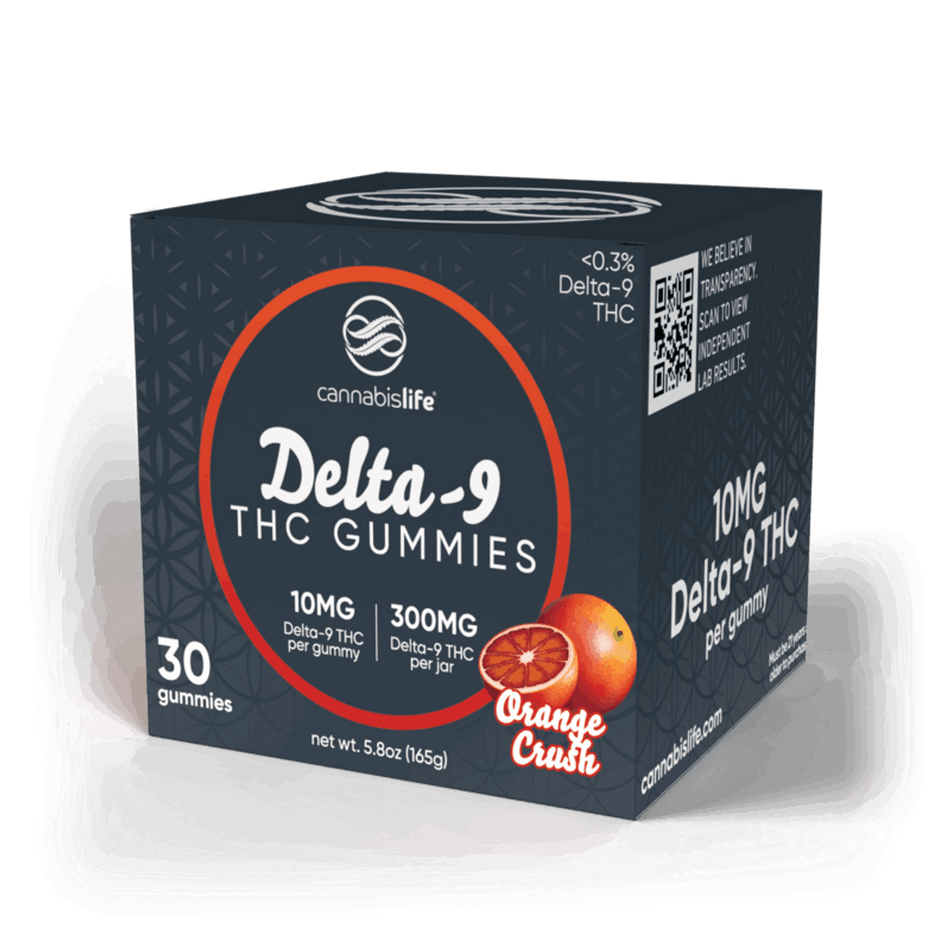Cannabis Life ORANGE CRUSH DELTA-9 GUMMIES - (30CT) 300MG Best Sales Price - Gummies