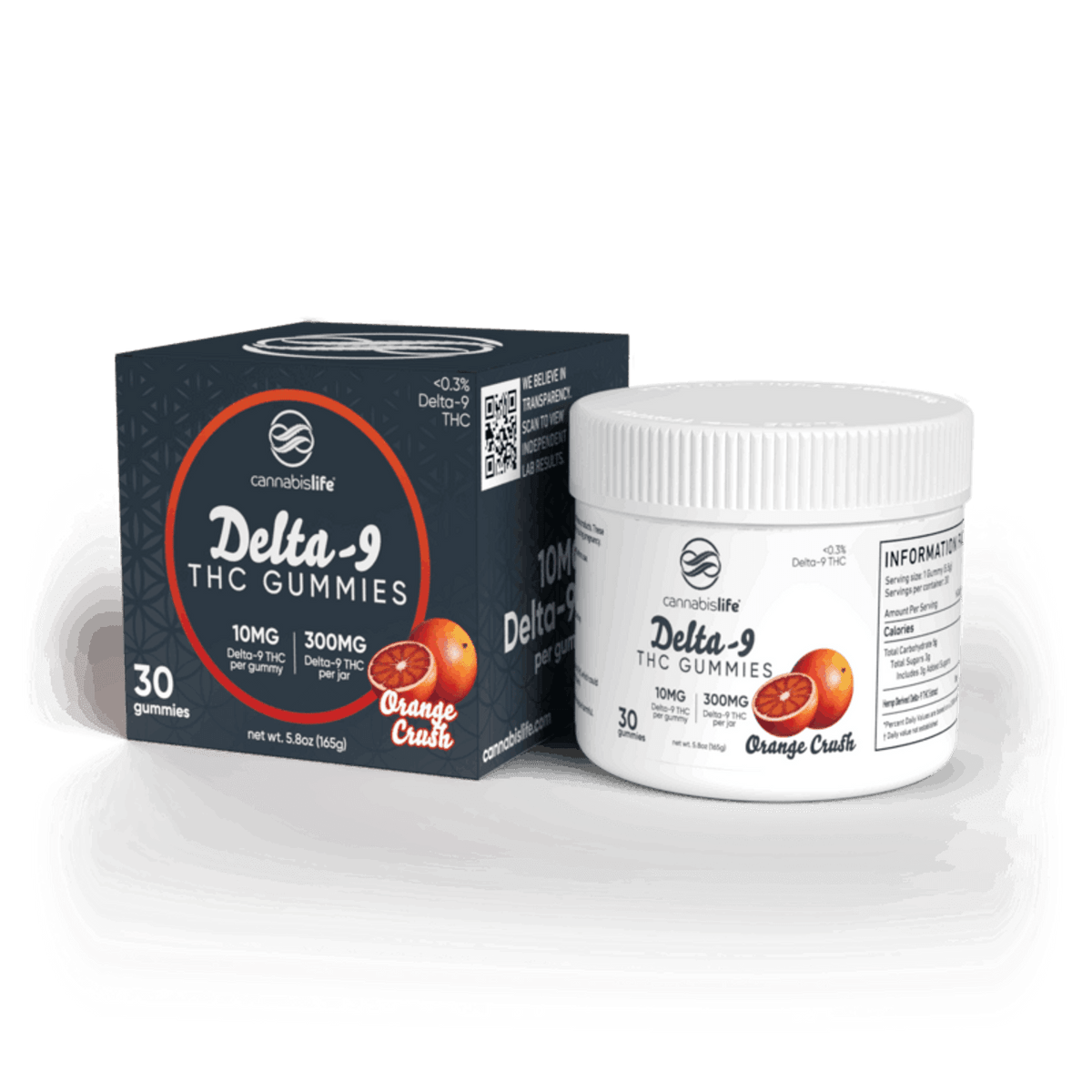 Cannabis Life ORANGE CRUSH DELTA-9 GUMMIES - (30CT) 300MG Best Sales Price - Gummies