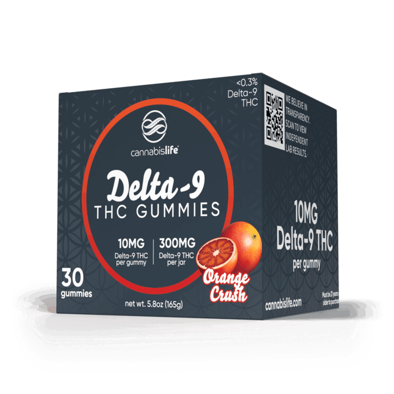 Cannabis Life ORANGE CRUSH DELTA-9 GUMMIES - (30CT) 300MG Best Sales Price - Gummies