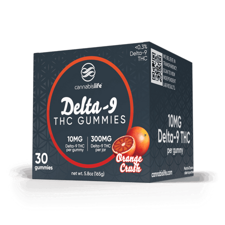 Cannabis Life ORANGE CRUSH DELTA-9 GUMMIES - (30CT) 300MG Best Sales Price - Gummies