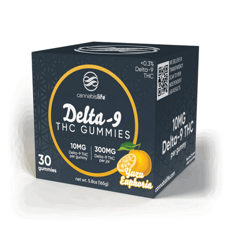 Cannabis Life YUZU EUPHORIA DELTA-9 GUMMIES - (30CT) 300MG Best Sales Price - Gummies