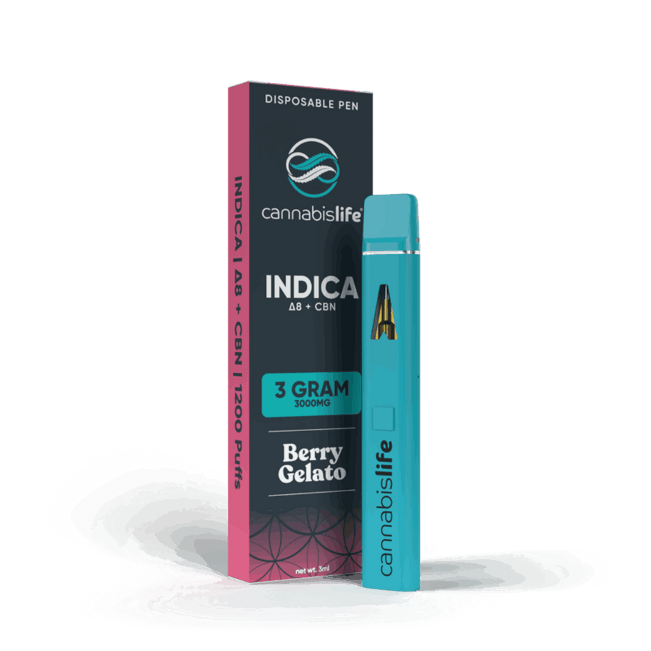 Berry Gelato Indica Delta 8 Disposable Vape Pen 3ml