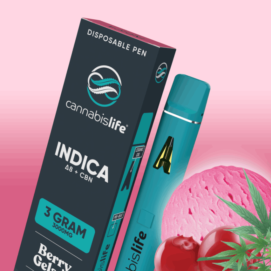 Berry Gelato Indica Delta 8 Disposable Vape Pen 3ml