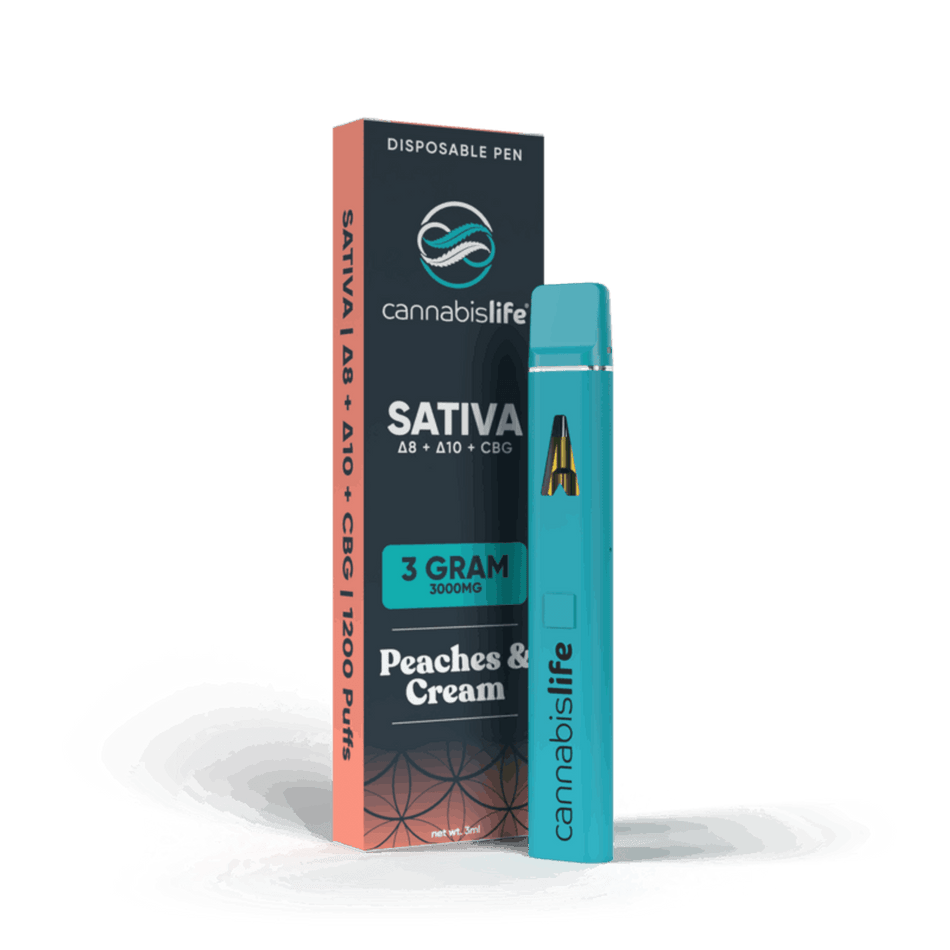 Peaches And Cream Sativa Delta 8 Disposable Vape Pen 3ml