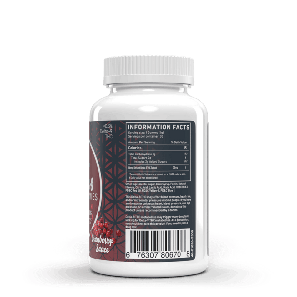 Cranberry Sauce Delta 8 Gummies 30ct 750mg