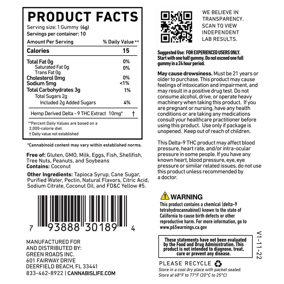 Cannabis Life STRAWNANA DELTA-9 GUMMIES - (10CT) 50MG Best Sales Price - Gummies