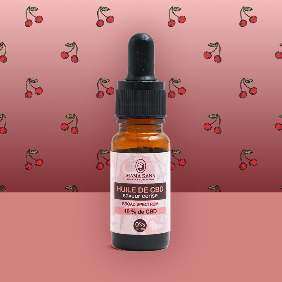 MAMA KANA CBD Huile 10% de CBD Broad Spectrum - Cerise 🍒