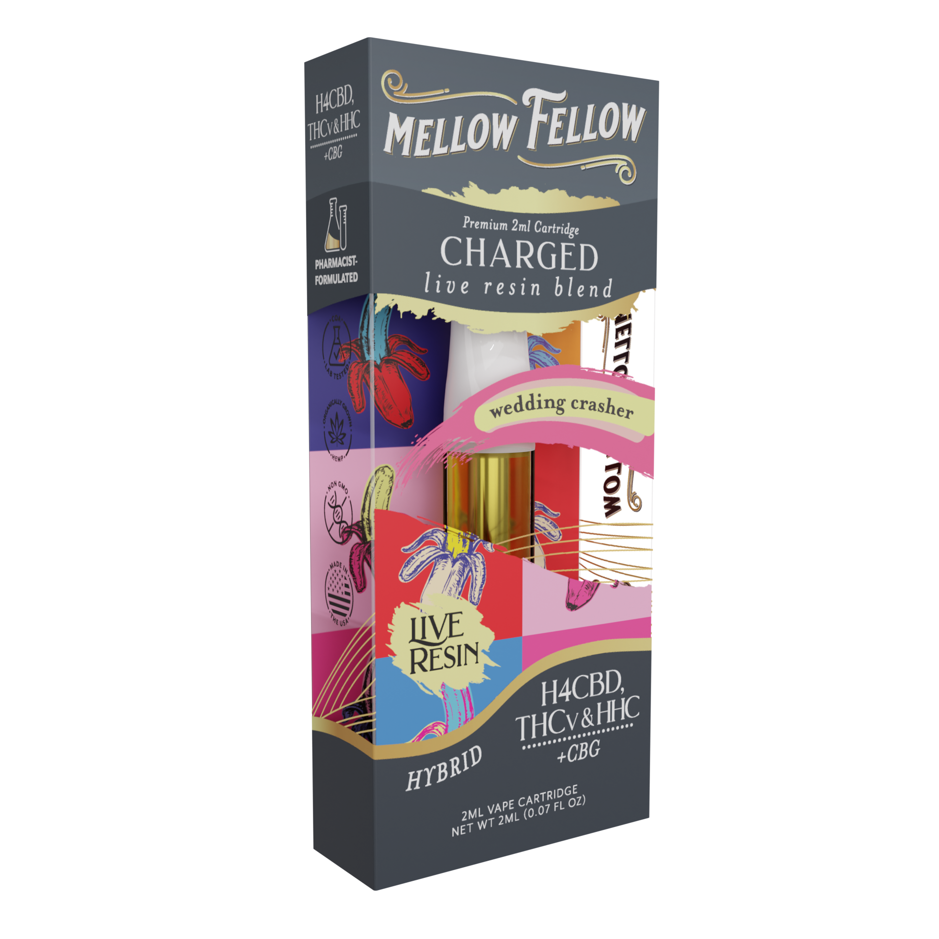 Mellow Fellow Charged Blend 2ml Live Resin Vape Cartridge Wedding Crasher Best Sales Price - Vape Cartridges