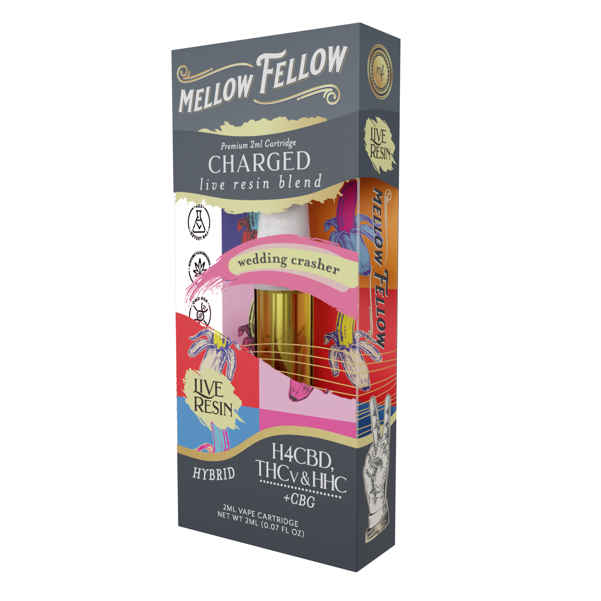 Mellow Fellow Charged Blend 2ml Live Resin Vape Cartridge Wedding Crasher Best Sales Price - Vape Cartridges
