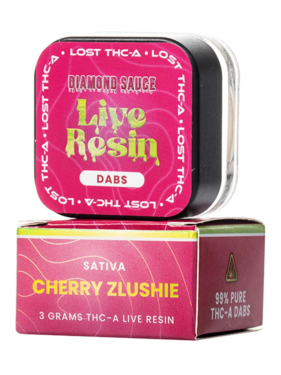 Cherry Zlushie Lost THC Diamond Sauce THC-A Live Resin Dabs 3G