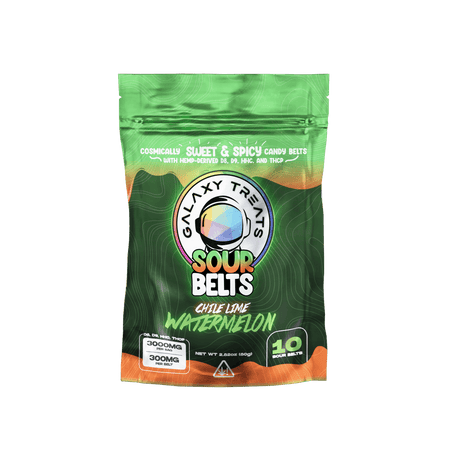 Galaxy Treats Chile Lime Watermelon 3000mg D8 D9 HHC THCP Sour Belts (10-CT) Best Sales Price - Gummies