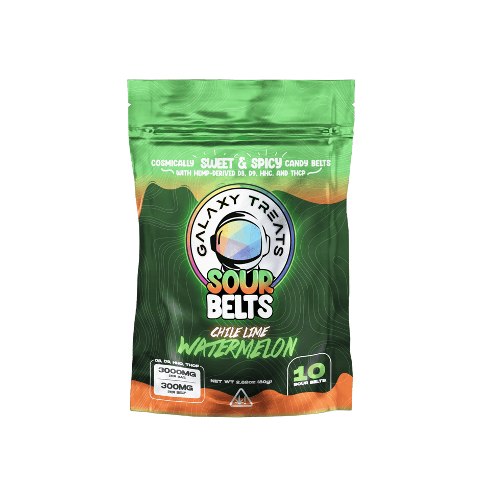 Galaxy Treats Chile Lime Watermelon 3000mg D8 D9 HHC THCP Sour Belts (10-CT) Best Sales Price - Gummies