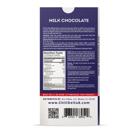 Chill Plus Delta-8 THC Chocolate Bar Milk Chocolate 500MG Best Sales Price - Gummies