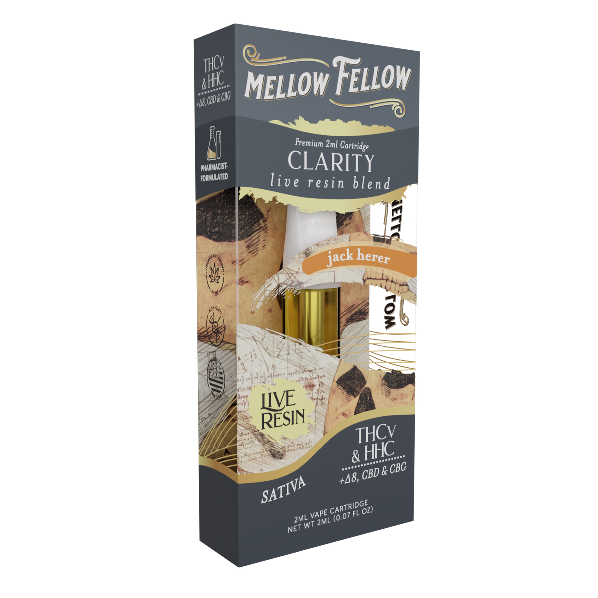 Mellow Fellow Clarity Blend 2ml Live Resin Vape Cartridge Jack Herer Best Sales Price - Vape Cartridges