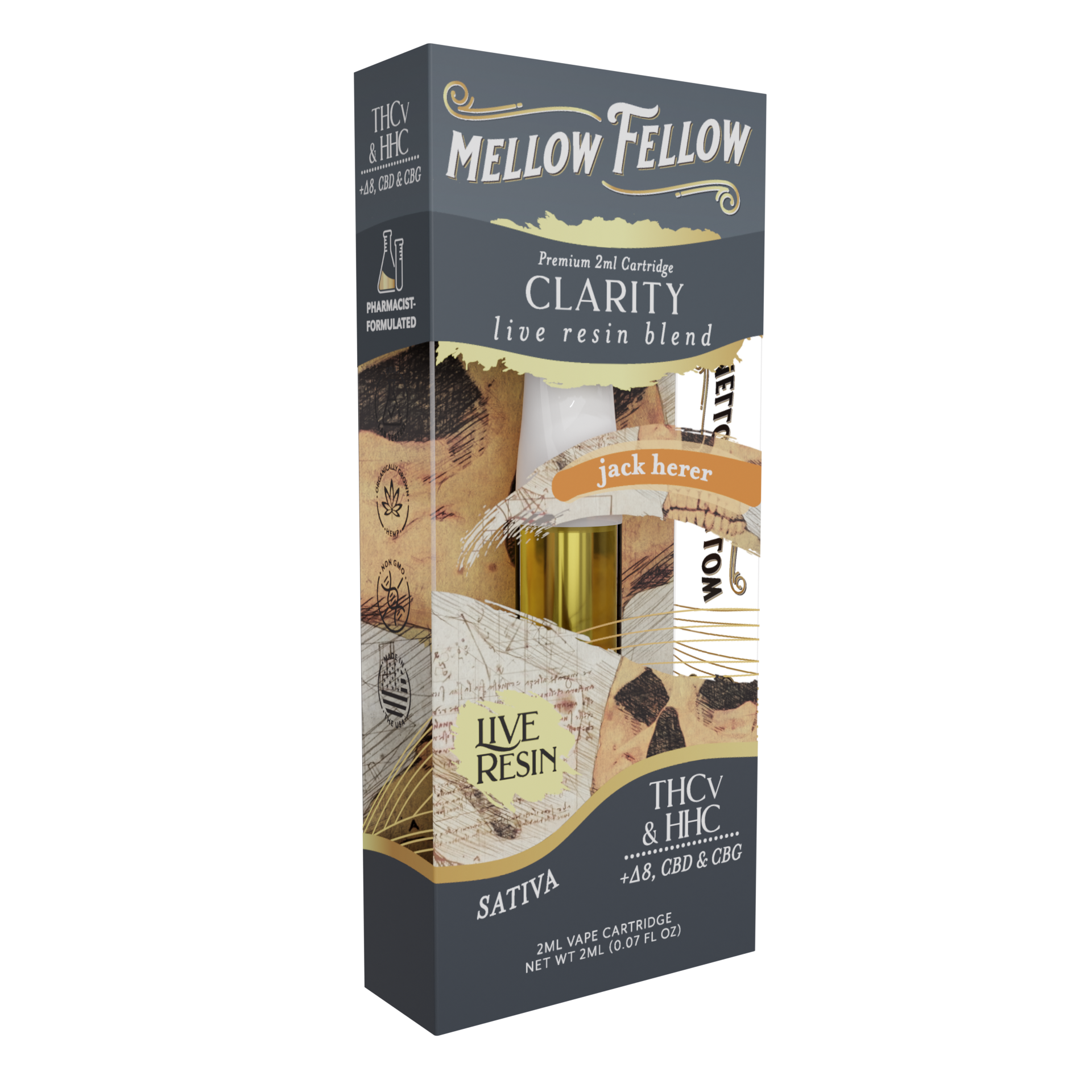 Mellow Fellow Clarity Blend 2ml Live Resin Vape Cartridge Jack Herer Best Sales Price - Vape Cartridges