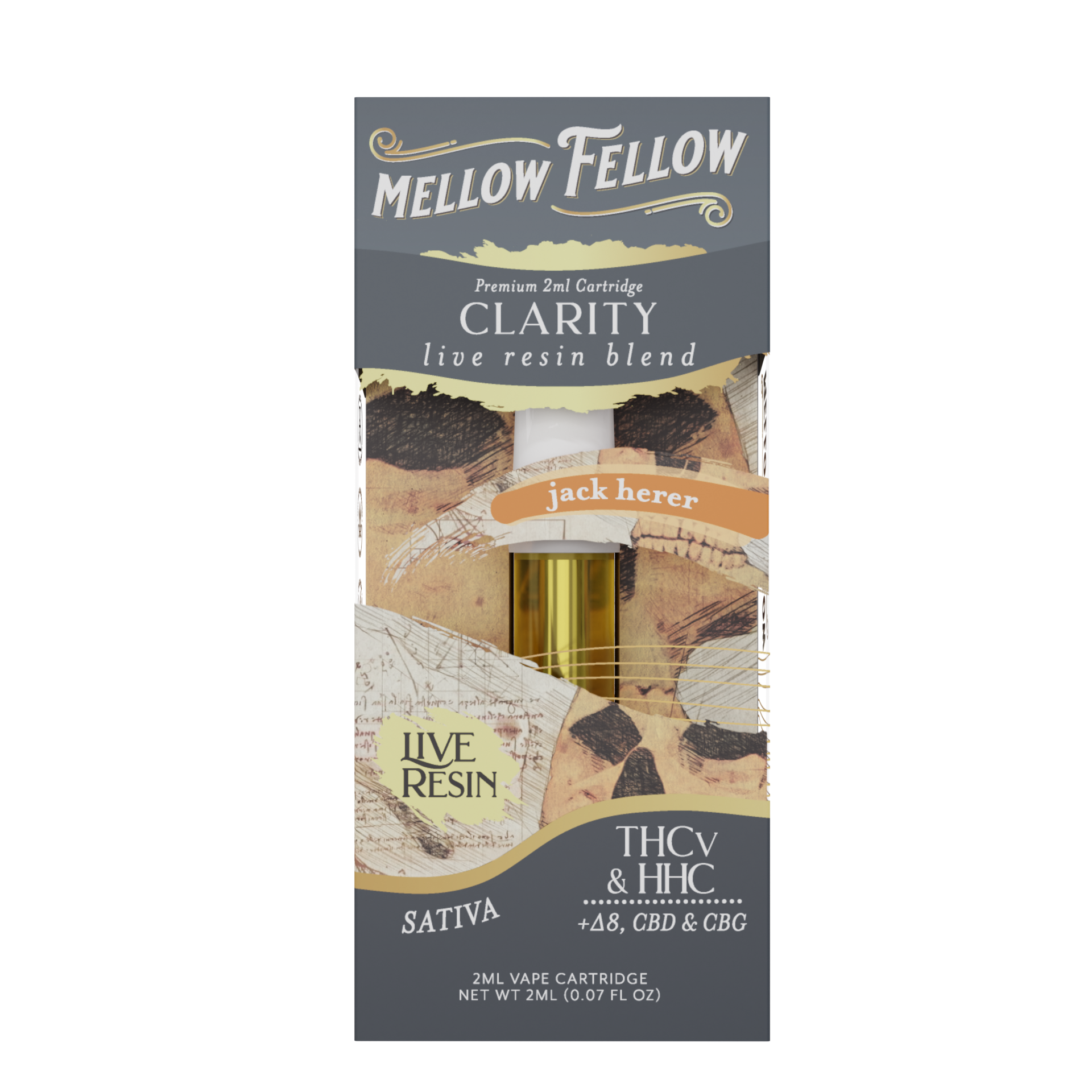 Mellow Fellow Clarity Blend 2ml Live Resin Vape Cartridge Jack Herer Best Sales Price - Vape Cartridges