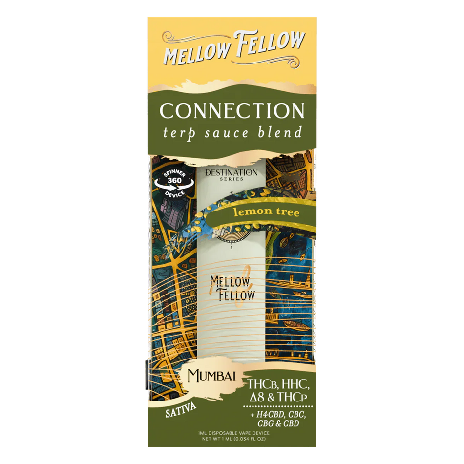 Mellow Fellow Connection Blend - Terp Sauce 1ml Disposable Spinner  Vape - Lemon Tree (Sativa)