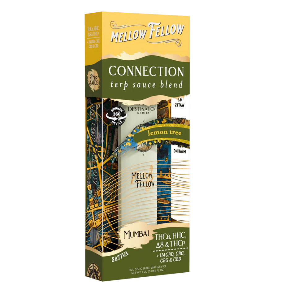 Mellow Fellow Connection Blend - Terp Sauce 1ml Disposable Spinner  Vape - Lemon Tree (Sativa)