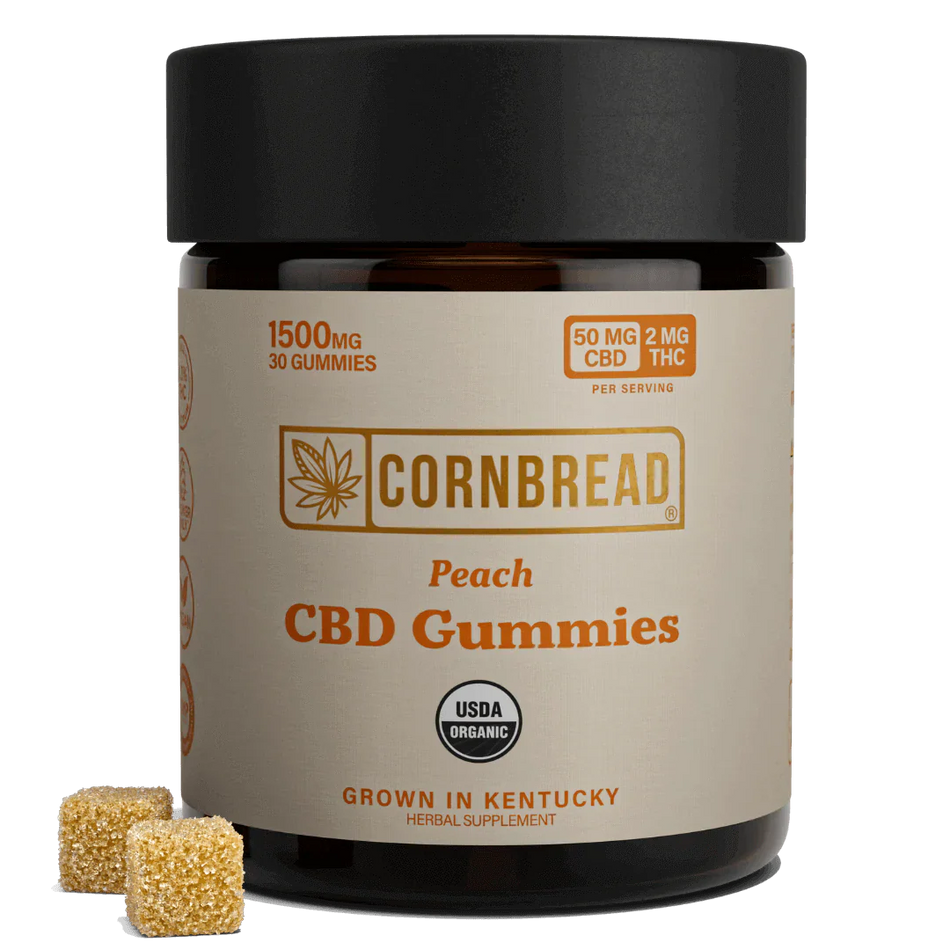 Cornbread Peach CBD Gummies 1500mg