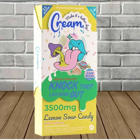 Cream Live Resin THCP Knockout Blend Disposable 3.5g Best Sales Price - Vape Pens