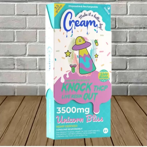 Cream Live Resin THCP Knockout Blend Disposable 3.5g Best Sales Price - Vape Pens