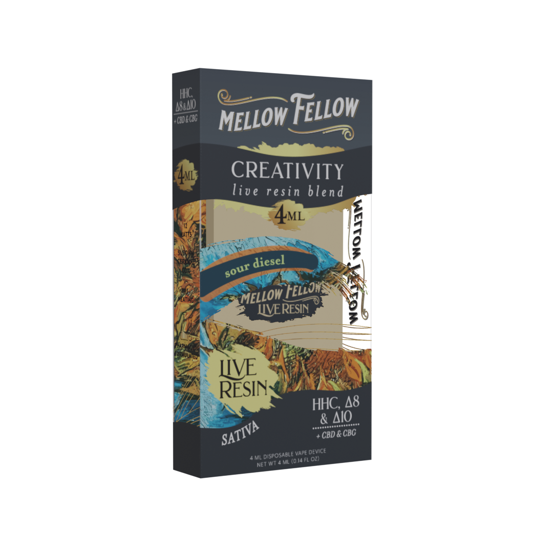 Mellow Fellow Creativity Blend 4ml Live Resin Disposable Vape Sour Diesel Best Sales Price - Vape Pens