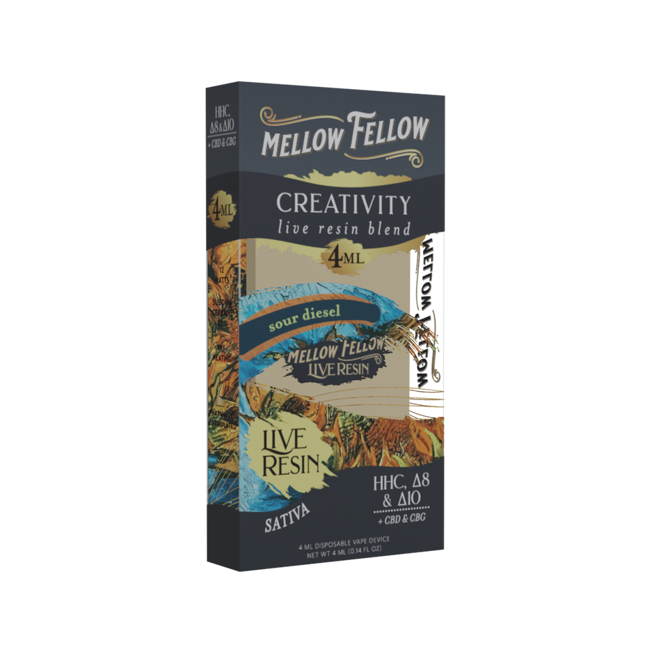 Mellow Fellow Creativity Blend 4ml Live Resin Disposable Vape Sour Diesel Best Sales Price - Vape Pens