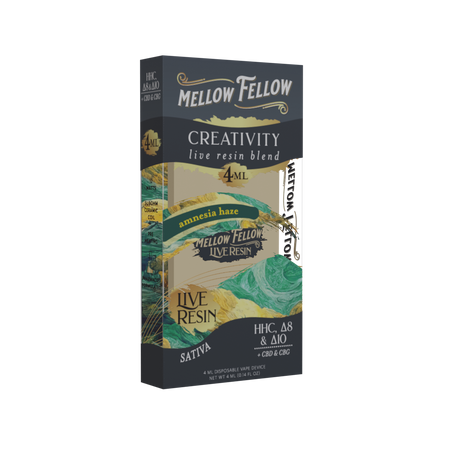Mellow Fellow Creativity Blend 4ml Live Resin Disposable Vape Amnesia Haze Best Sales Price - Vape Pens