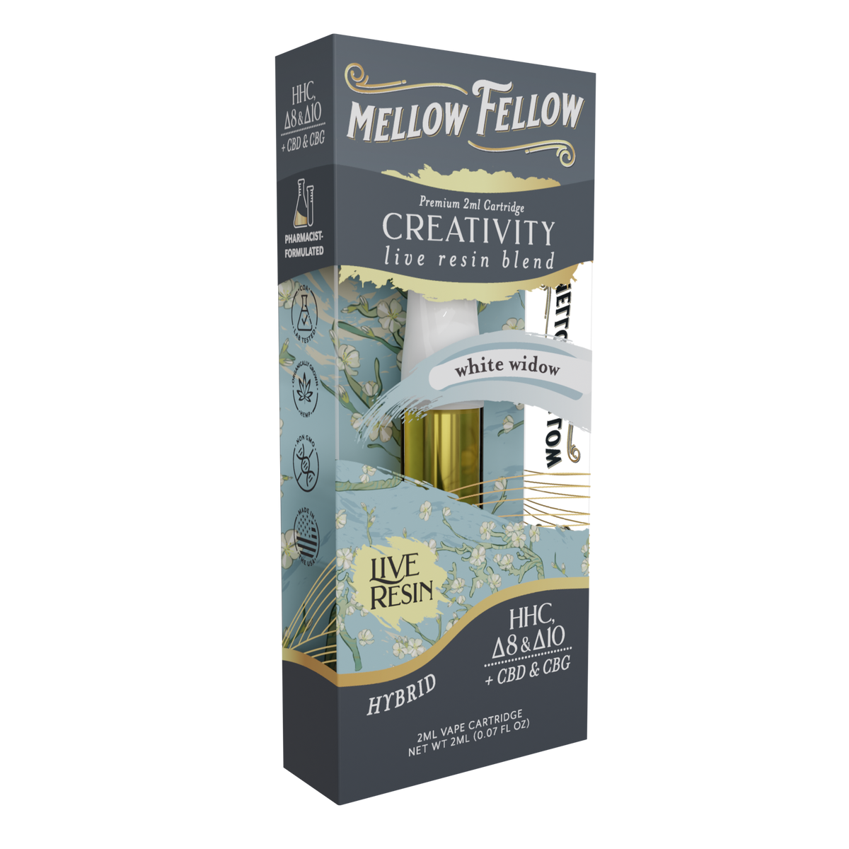 Mellow Fellow Creativity Blend 2ml Live Resin Vape Cartridge White Widow Best Sales Price - Vape Cartridges