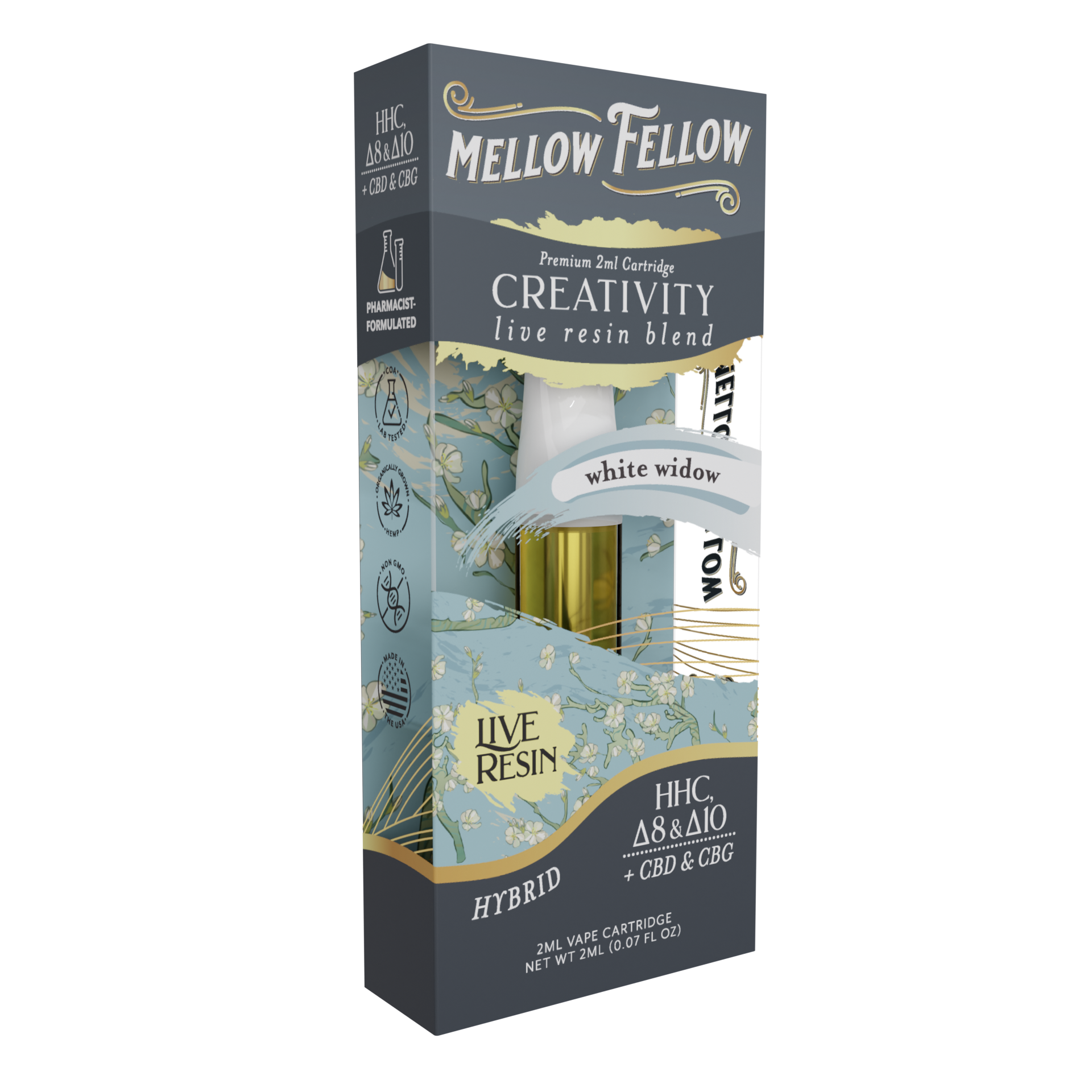 Mellow Fellow Creativity Blend 2ml Live Resin Vape Cartridge White Widow Best Sales Price - Vape Cartridges
