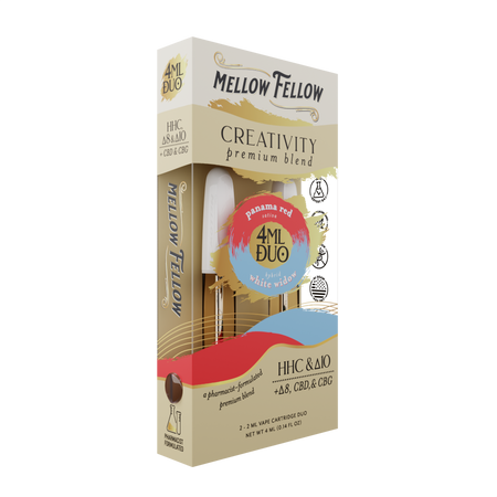 Mellow Fellow Creativity Blend - Panama Red & White Widow - 2ml Vape Cartridge Duo (4ml) Best Sales Price - Vape Cartridges
