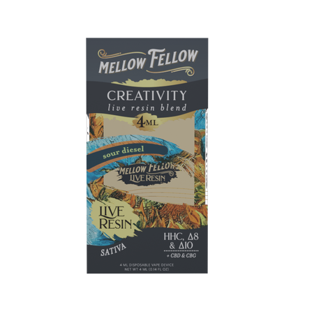Mellow Fellow Creativity Blend 4ml Live Resin Disposable Vape Sour Diesel Best Sales Price - Vape Pens