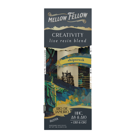 Mellow Fellow Creativity Rio De Janeiro - Shipwreck - Sativa - 1ml Live Resin Disposable Vape Best Sales Price - Vape Pens