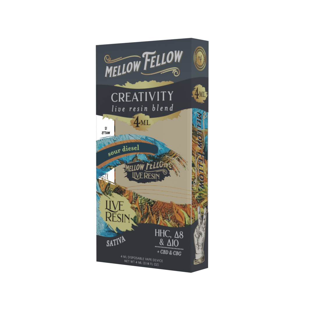 Mellow Fellow Creativity Blend 4ml Live Resin Disposable Vape Sour Diesel Best Sales Price - Vape Pens