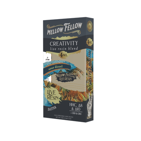 Mellow Fellow Creativity Blend 4ml Live Resin Disposable Vape Sour Diesel Best Sales Price - Vape Pens