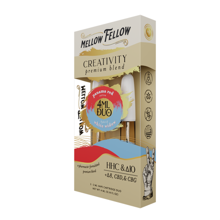 Mellow Fellow Creativity Blend - Panama Red & White Widow - 2ml Vape Cartridge Duo (4ml) Best Sales Price - Vape Cartridges