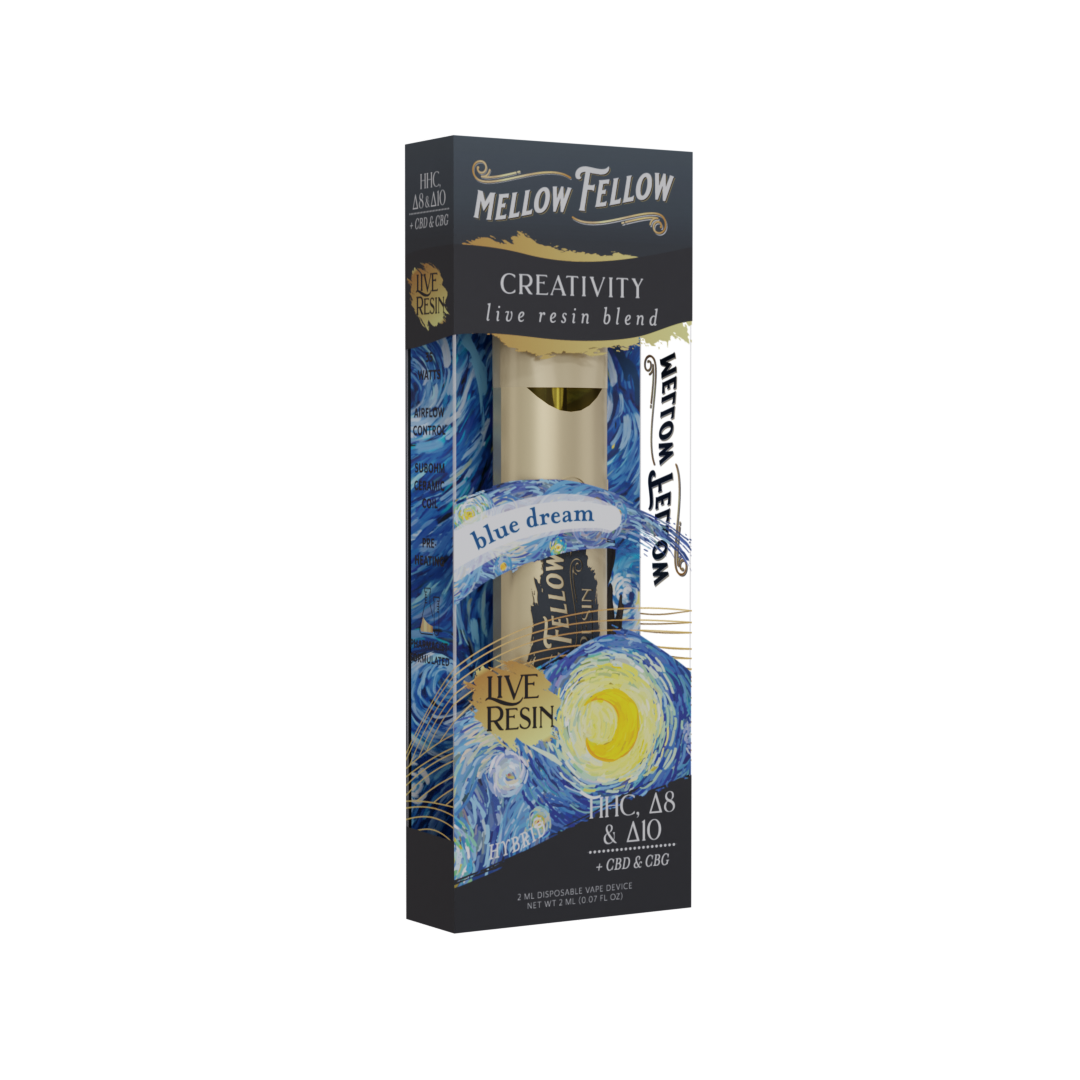 Mellow Fellow Creativity Blend 2ml Live Resin Disposable Vape Blue Dream Best Sales Price - Vape Pens
