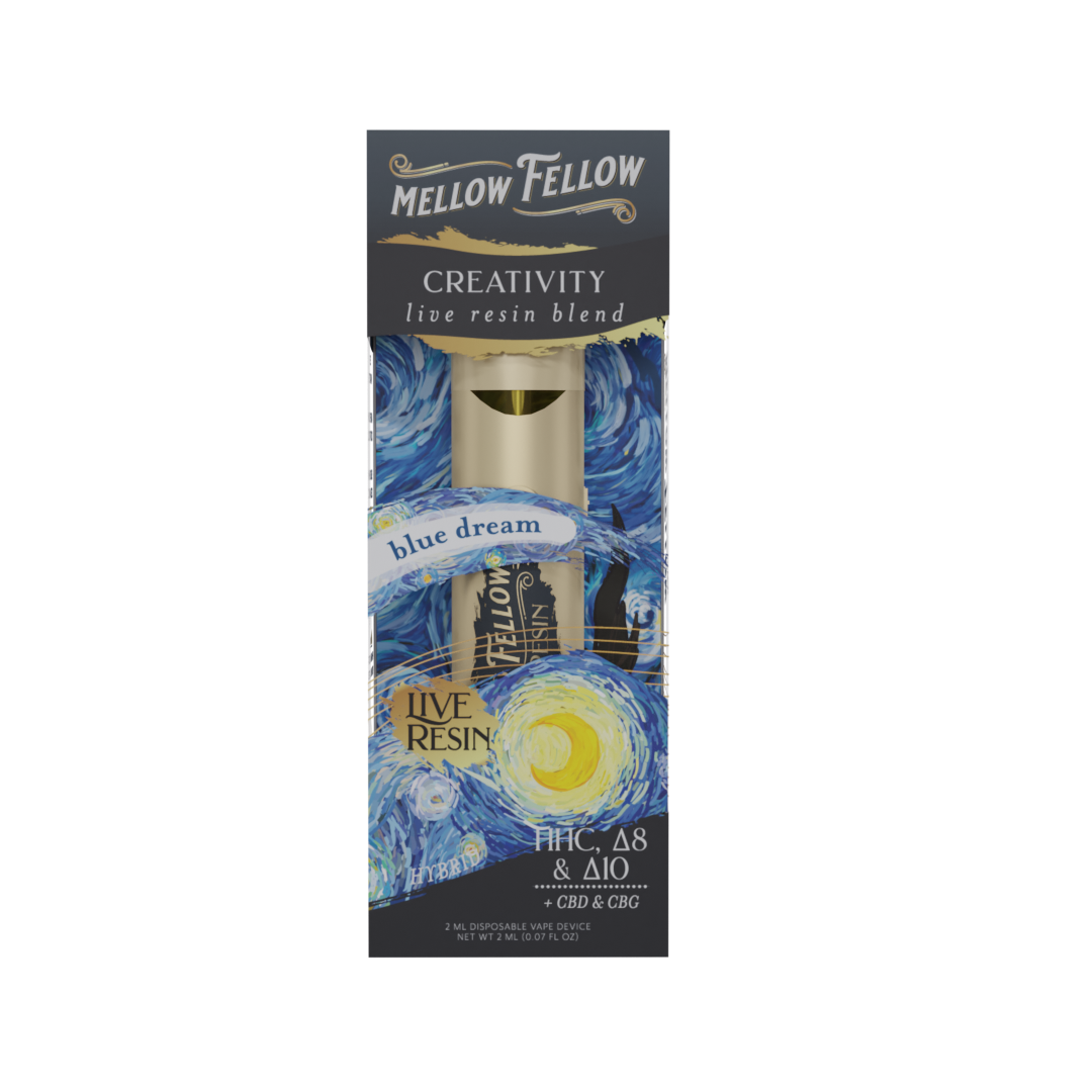 Mellow Fellow Creativity Blend 2ml Live Resin Disposable Vape Blue Dream Best Sales Price - Vape Pens
