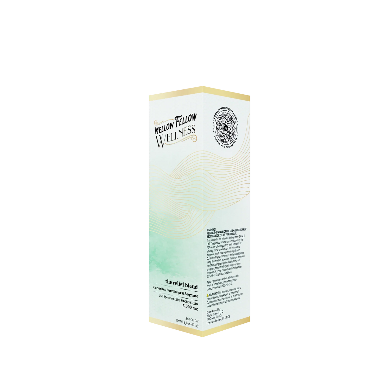 Wellness Roll On Gel - Relief Blend - Cucumber, Cantaloupe and Bergamot - 5000mg Best Sales Price - Topicals