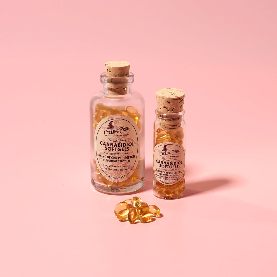 Cycling Frog Softgels, 200mg CBD + 1mg THC